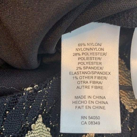 Nine West black & gold chevron cocktail dress - Picture 7 of 8